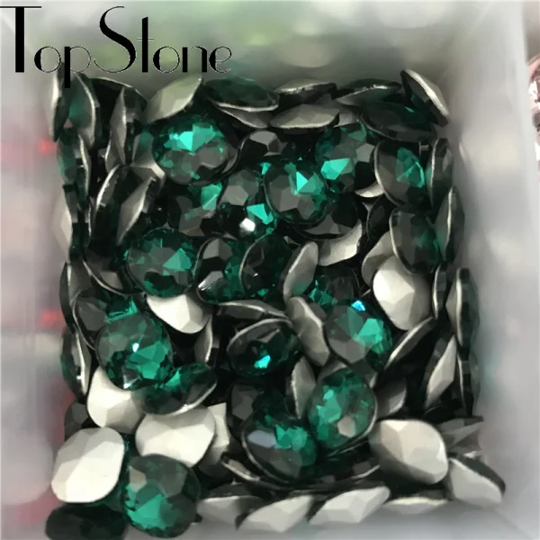 green zircon TopStone классический толстый квадратный кристалл необычный камень Pointback стеклянные стразы 8 мм, 10 мм, 12 мм, 14 мм, 18 мм для изготовления ювелирных изделий - Цвет: green zircon