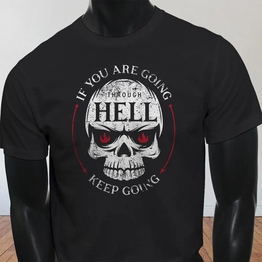 

New Spring High-Elastic Cotton The Strong Survives Keep Loyal Motivation Brave Mens Black T-Shirt Summer T-Shirt