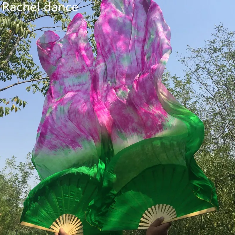 2020 окрашенный вручную танец живота 100% чистого шелка вентиляторы покрывал для Для