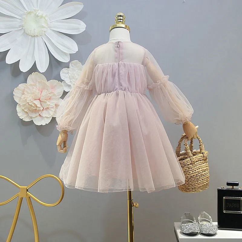 Children's wear 2019 spring new sweet princess dress girl super foreign flower fairy subnet yarn | Детская одежда и обувь