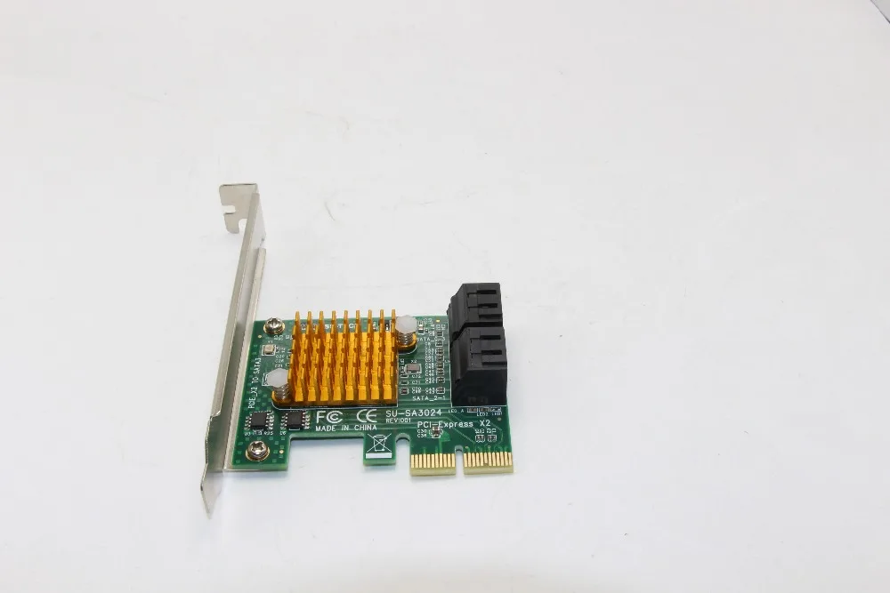 

PCI-E 2X PCI-E Cards PCI Express to SATA 3.0 4-Port SATA III 6Gbps Expansion Adapter Boards Add On Cards with Heat sink