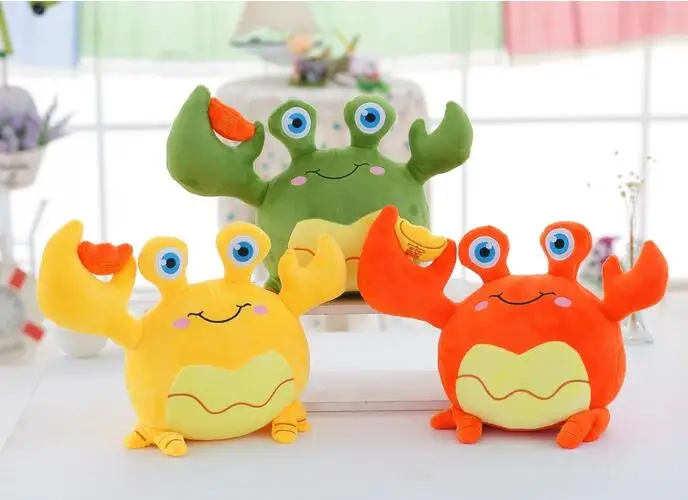 

Candice guo! super cute plush toy cartoon smiling ingot crab lucky treasure soft small doll pendant birthday Christmas gift 1pc