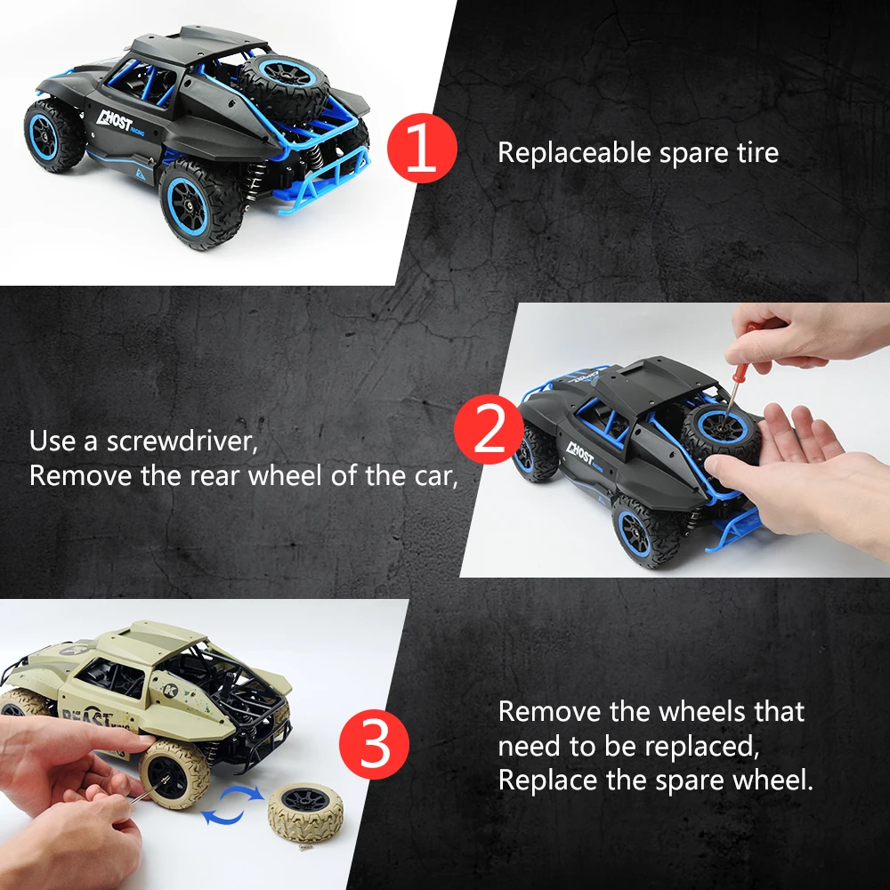 GizmoVine игрушечная машинка с дистанционным управлением, модель 1/18 4WD 25 км/ч, высокая скорость, дрифт, симулятор, Радиоуправляемый автомобиль, короткий ход, гоночный грузовик, игрушка для детей