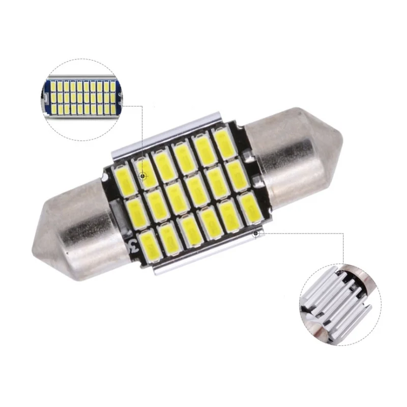 Сверхъяркая светодиодная лампа 31 мм 36 39 42 2385 SMD Canbus без ошибок для салона