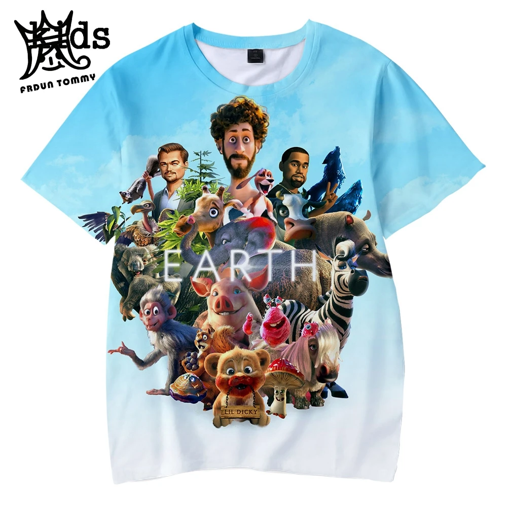 Летняя футболка для мальчиков frdun Tommy 2019 LIL DICKY earth Детская с 3d принтом и девочек