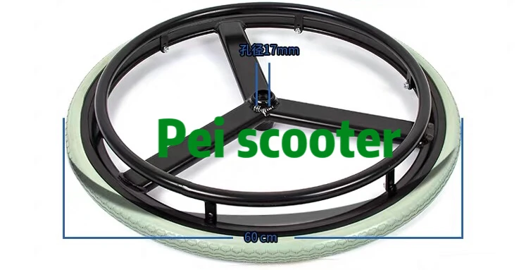 

24inch 24 inch Aluminium alloy wheelchair wheel with PU solid tire phub-24wtc