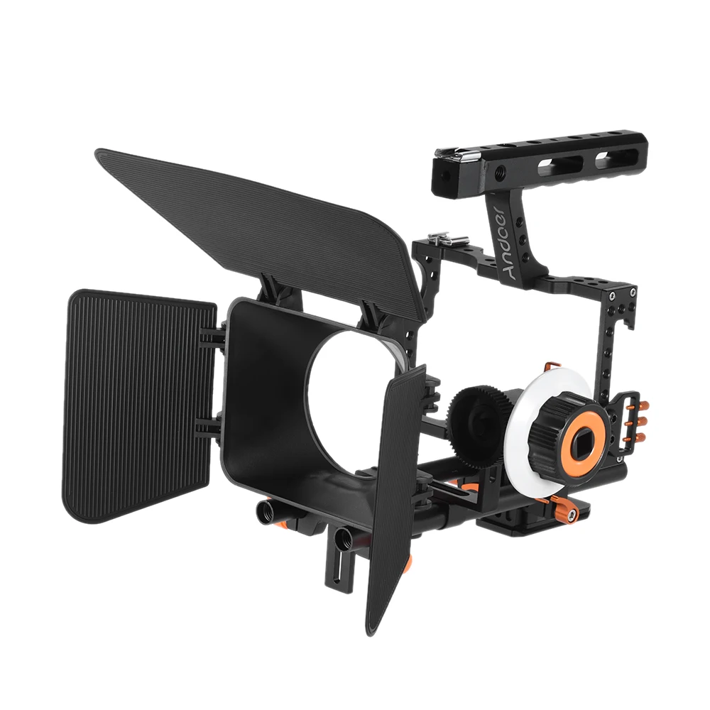 Professional DSLR Camera Rig Handheld Stabilizer Mount Cage+Matte Box+Follow Focus For Canon Nikon Sony Video Camcorder | Электроника