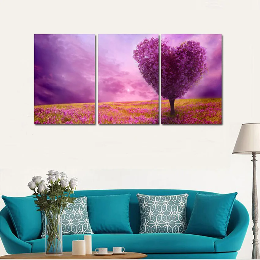 3 шт. картина маслом на холсте в виде сердца |