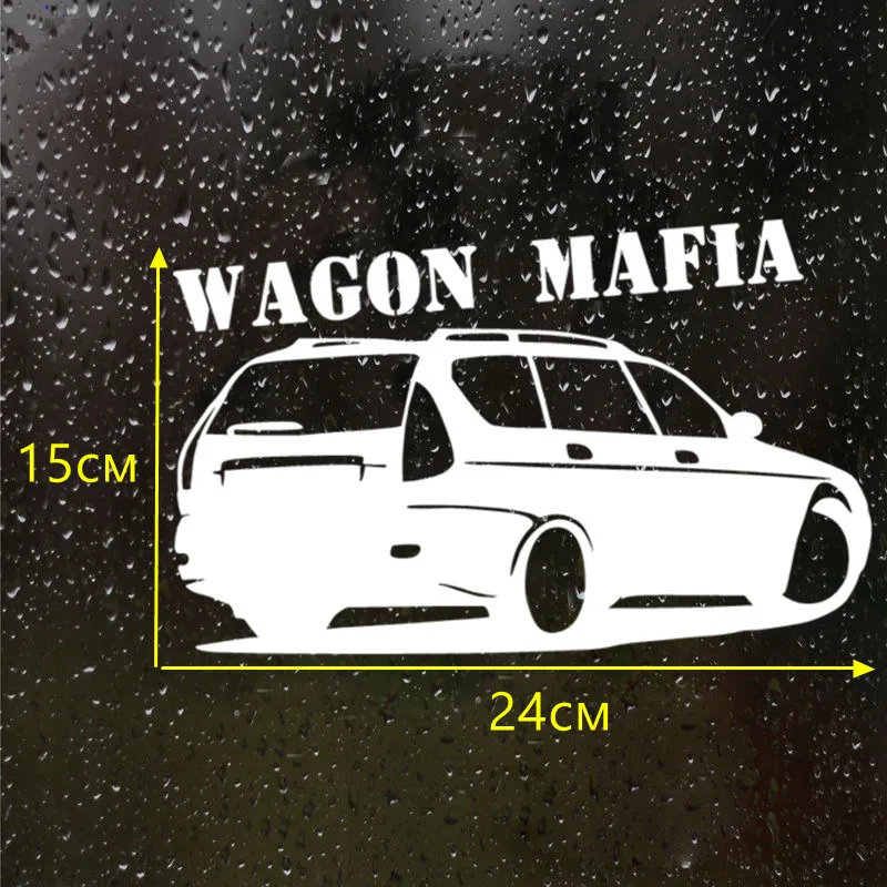 CK2394# 15*24cm Wagon mafia funny car sticker vinyl decal white/black auto stickers for bumper window decorations | Автомобили и