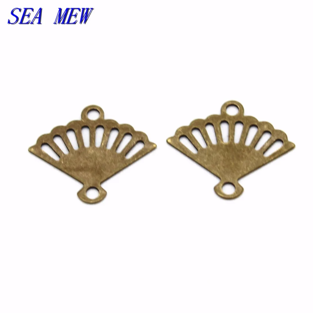 SEA MEW 500 шт. 10 мм * 12 античная бронза медный вентилятор Charm для изготовления