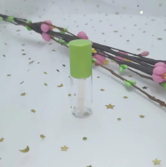 Green 50/100pcs3ML мини Красочные крышки прозрачный блеск для губ Туба. Маленькая Косметическая губная помада образец бутылки, DIY бальзам для губ трубки - Цвет: Green