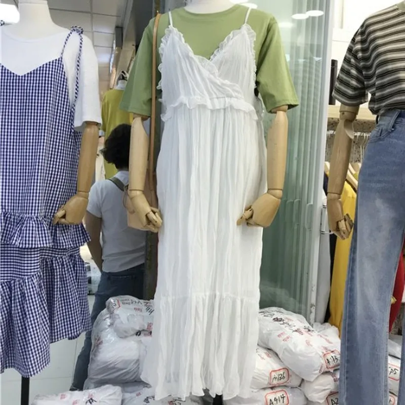 Корейский ulzzang одноцветное универсальные Для женщин футболка + V воротник рукавов