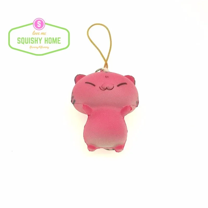 Kuutti Squishy случайный цельный розовый Kawaii Smile TIGER телефонный ремешок Yummy Sleeping / Face Up CUTE