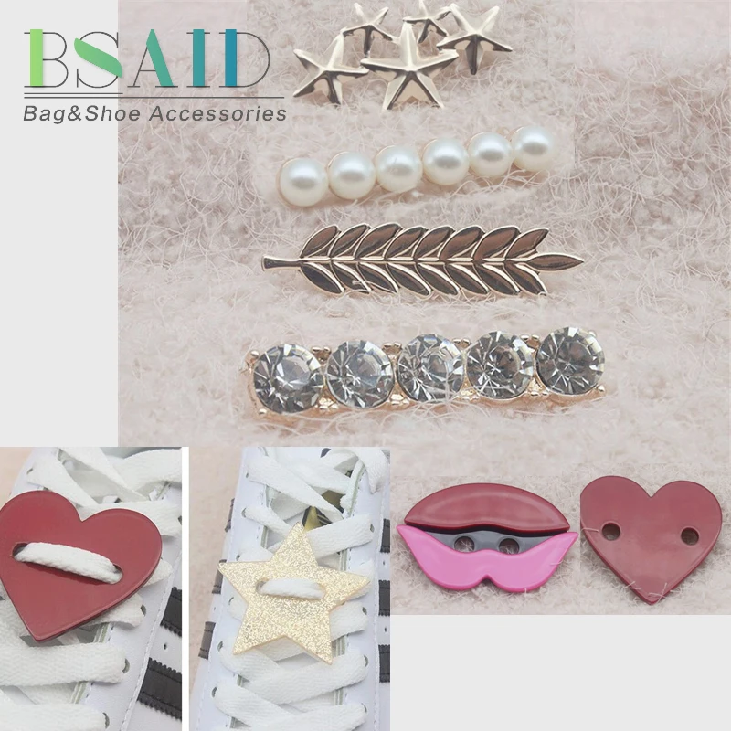 BSAID 1 пара Женская Пряжка для обуви кристалл звезда улыбка мультяшный жемчуг