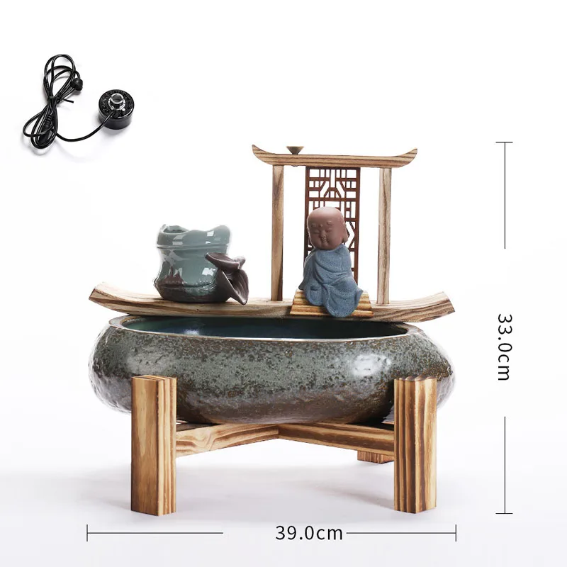 110-240 В Zen фонтан с проточной водой Lucky Feng Shui маленький монах украшение для рабочего