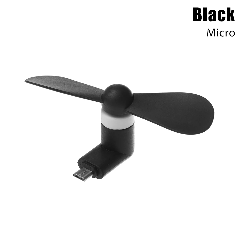 Black - Micro 1 шт. тип-c мобильный телефон мини вентилятор охлаждения супер немой для USB C/Micro USB/Android 4*9*1,5 см портативный мини вентилятор открытый инструмент - Цвет: Black - Micro