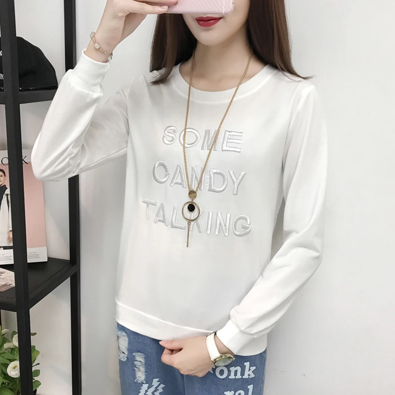Embroidery Blouse Chemise Femme Cotton Women Blouses 2017 Womens Tops White Shirt Long Sleeve Letter Korean Plus Size 3xl Blusa |