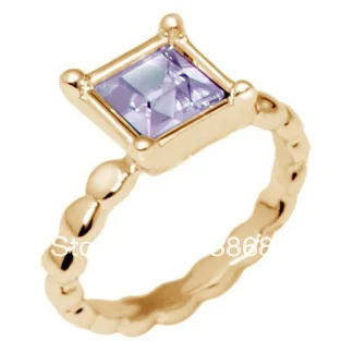 Min order 6pcs/lot(Mix color) Square Crystal Ring Lots Sale Wedding Rings for woman Gold Filled Free shipping | Украшения и