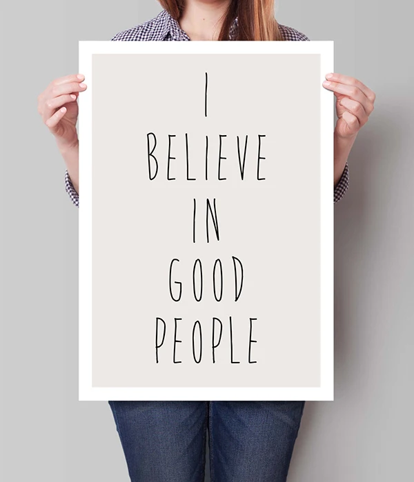 Print picture Poster Inspirational Quote Wall Decor Typographic I Believe In Good People Art Kitchen | Дом и сад