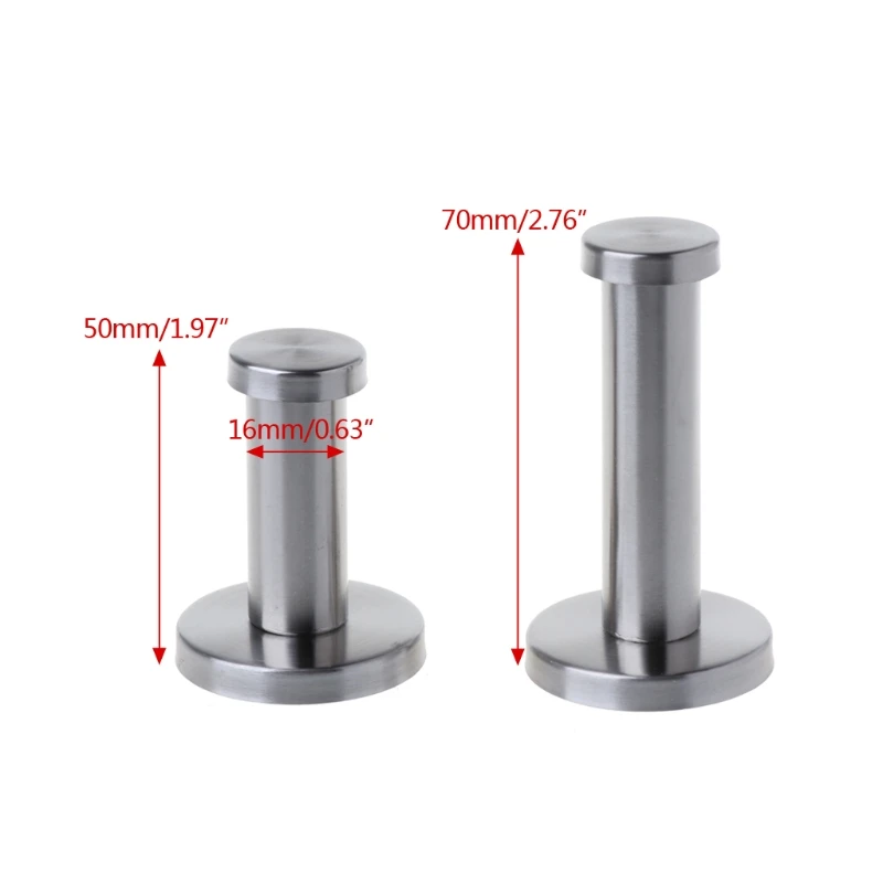 

2pcs Brushed Stainless Steel Bath Towel Single Super Heavy Duty Wall Mount Hooks