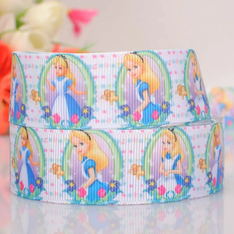 1 &quot25 мм Алиса принцесса принты grosgrain лента DIY ручной работы бант для волос