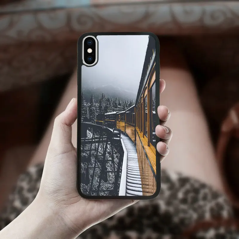 Black Mobile Phone Bag PC TPU Anti-knock Back Cover Soft Shell for iphone X Case Patterned XS Cases Fashion Train |