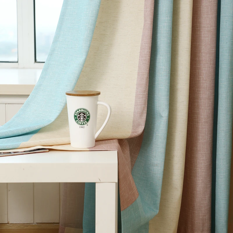 1 шт. синий полосатый печатных окно гостиной шторы для фантазии детей современные