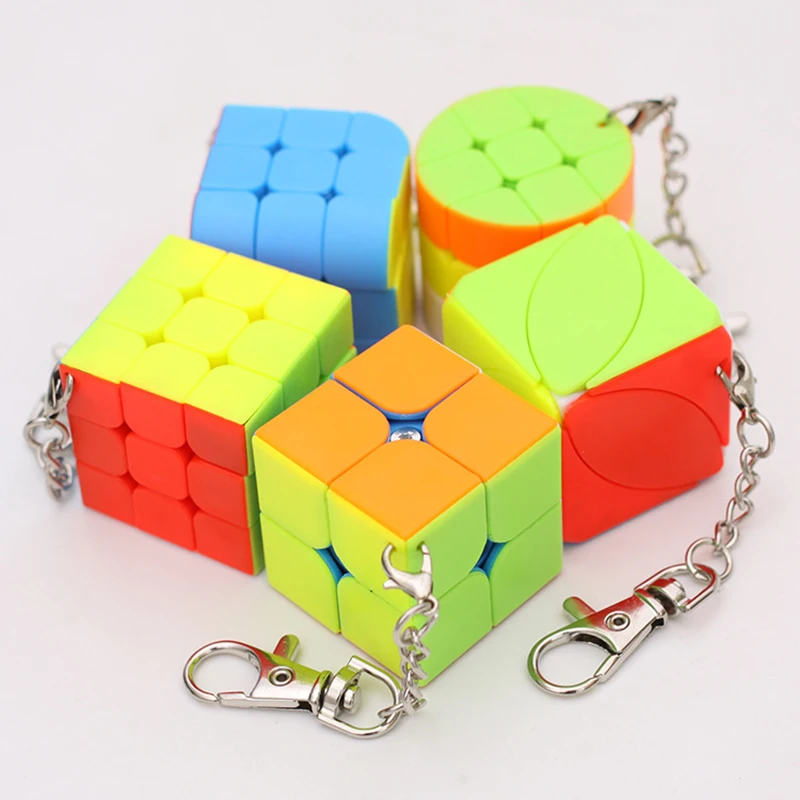 Moyu мини брелок 3x3x3 2x2x2 волшебный кубик головоломка наклейки скоростной куб