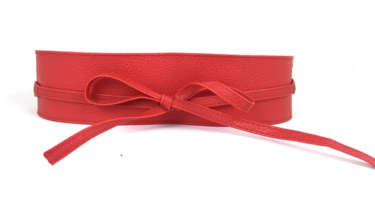 red Платье с поясом, новые модные женские туфли из мягкой кожи широкий галстук-бабочка Обёрточная бумага вокруг талии пояс-корсет для Для женщин - Цвет: red