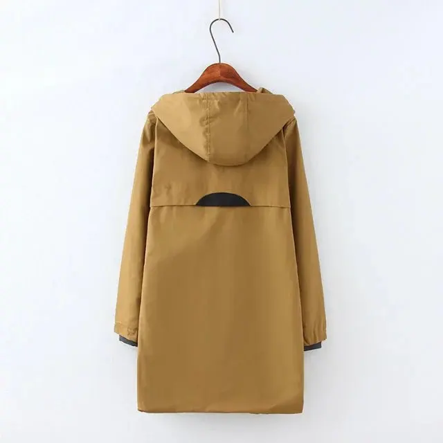 NXH plus size cotton trench coat windbreaker long coats oversize loosen women clothes 2018 | Женская одежда