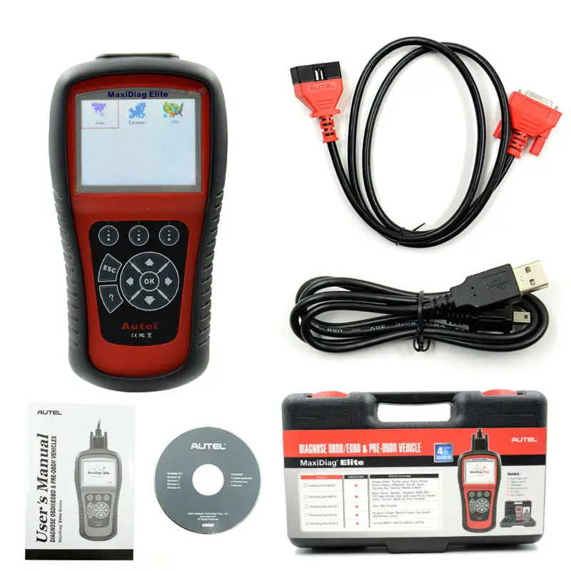 100% оригинальный сканер кодов Autel Maxidiag Elite MD802 4 в 1 MD 802 (MD701 + MD702 MD703 MD704) модель DS|maxidiag