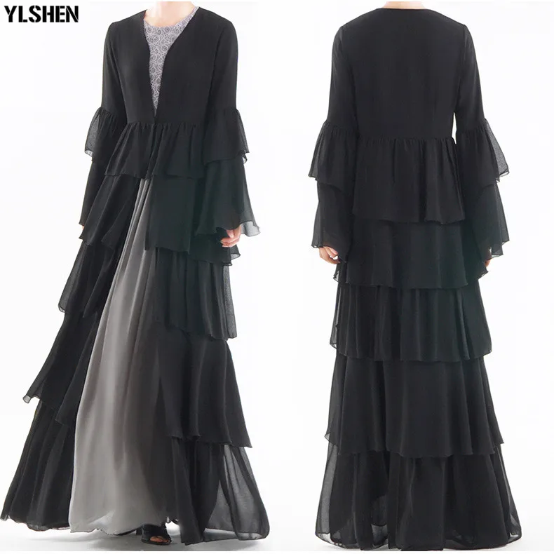 Рамадан мусульманское платье ОАЭ кимоно открытая абайя Дубай кафтан