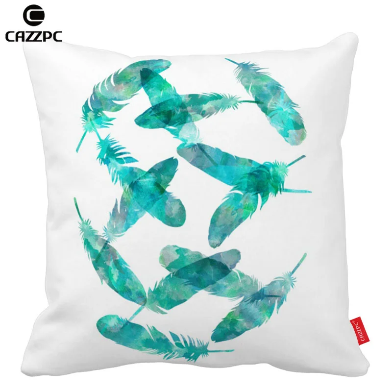 Племенные индийские синие бирюзовые богемные перья печать на заказ