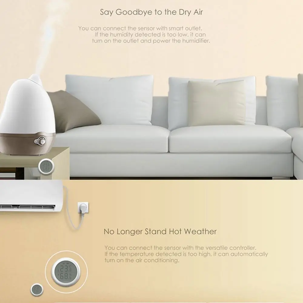 Горячая Zigbee-Умный дом Wifi беспроводной температурный детектор тепла приложение контроль умный дом термометр датчик температуры и влажности