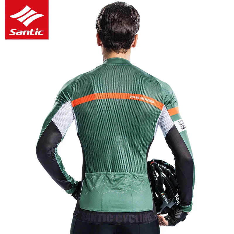 Футболка Santic мужская с длинным рукавом Джерси для велоспорта команды на весну и