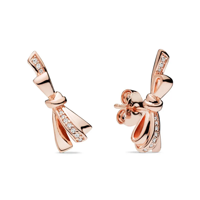Rose Gold Boosbiy роскошные женские серьги-гвоздики с Микки и Минни из мультфильма Элегантные Изящные серьги Новинка/ювелирные изделия брендовые серьги - Окраска металла: Rose Gold