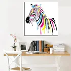 Художественный постер с изображением зебры, HD принты, красочные и черные Акварельные картины на холсте, настенная живопись, картина для гостиной