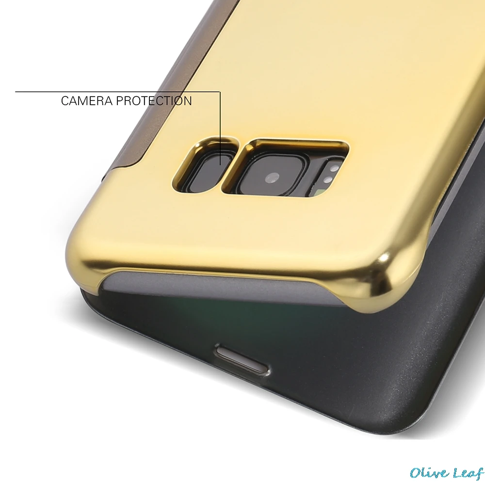 Для samsung Galaxy S6 Edge Plus S7 край S8 плюс флип чехол видно прозрачный полный окна Экран