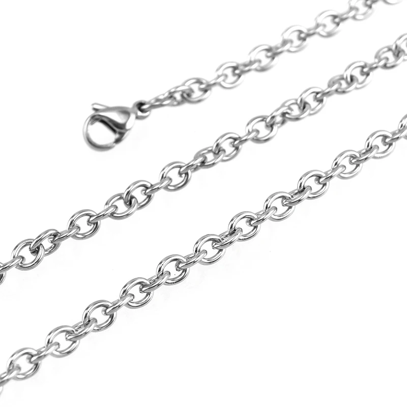 

100% Stainless Steel 4mm Rolo Chain Necklace Popular Stainles Steel Necklace for Women/Men Jewelry Wholesale 10pcs