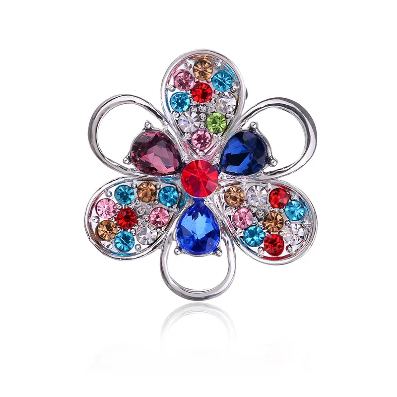 LUBOV роскошный золотистый металлический каркас Кристальные лепестки булавка Опал