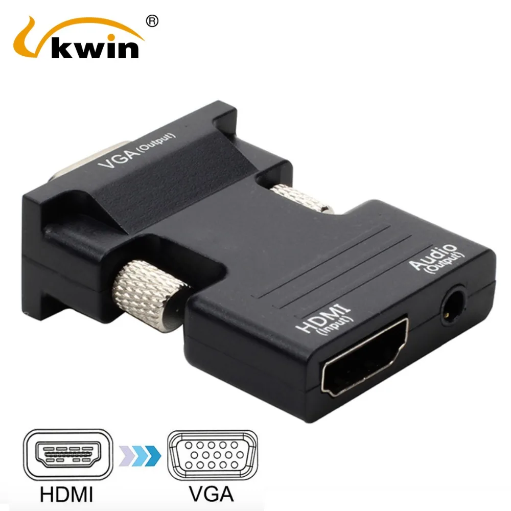 Адаптер VKWIN HDMI VGA Мама папа 1080P|Компьютерные кабели и разъемы| |