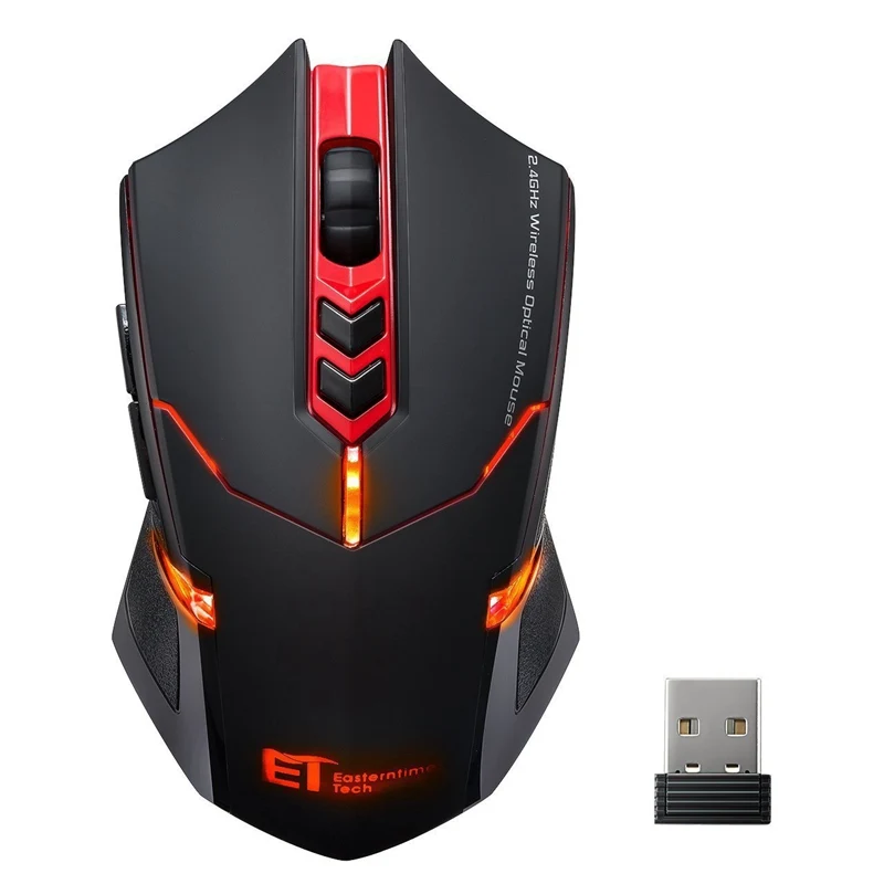 red VicTsing Беспроводная игровая мышь 2400 dpi эргономичные ручки 7 кнопок дыхательная подсветка уникальная Бесшумная Беспроводная игровая мышь - Цвет: red
