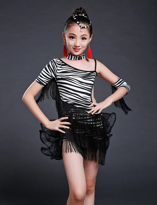 Костюм для латиноамериканских танцев с принтом зебры девушек | Тематическая