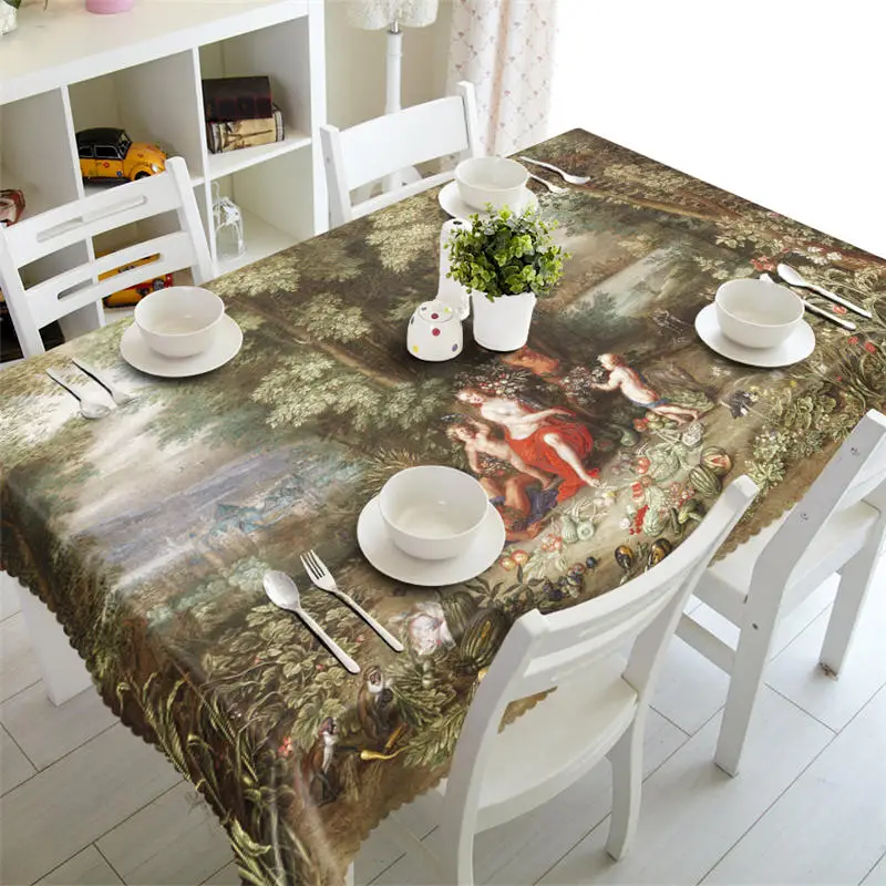 Fruit oil painting 3D printing Rectangular Tablecloths Polyester Table Cover Modern Brand Customizable Cloth | Дом и сад