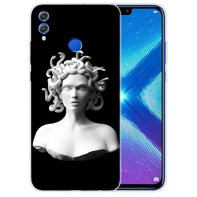 Силиконовый чехол для Huawei Y7 Y6 Y5 Prime Pro Y9 Honor 8X 8C Play 9 10 lite View 20 V20 чехол Медуза Vaporwave Art