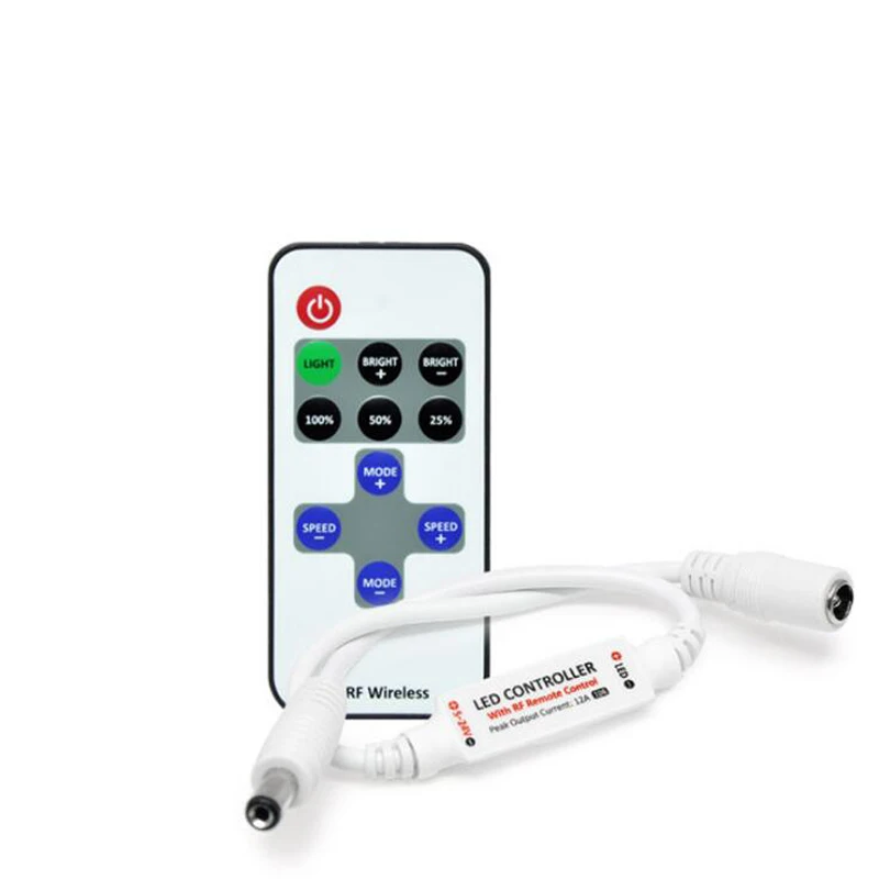12V LED контроллер 11 ключ мини RF беспроводной Радиочастотный пульт дистанционного