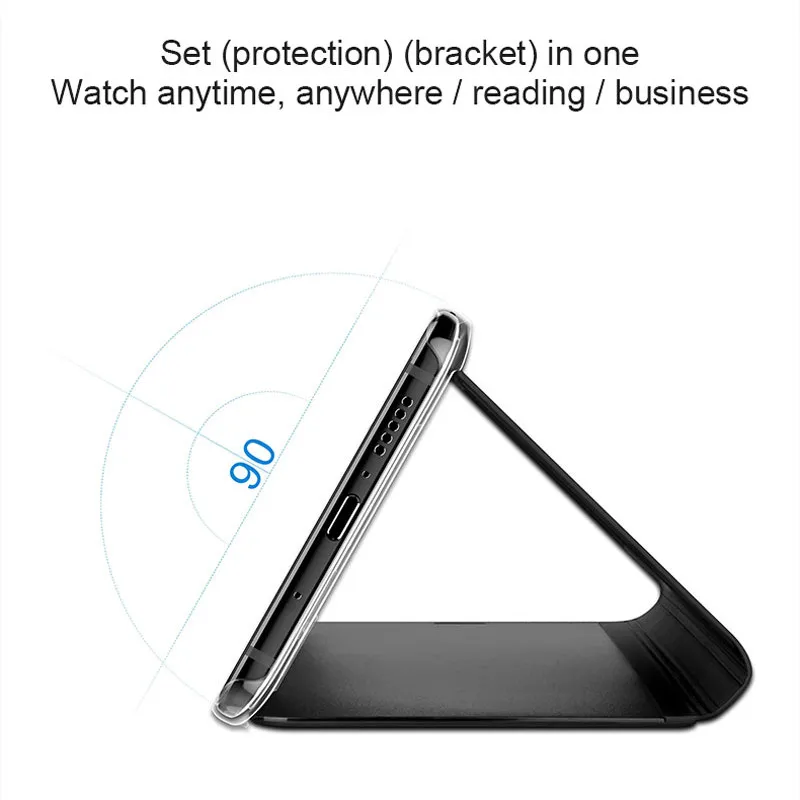 Умный зеркальный чехол для телефона с функцией подставки Samsung Galaxy A9 A8 A7 A6 A5 note9 note8