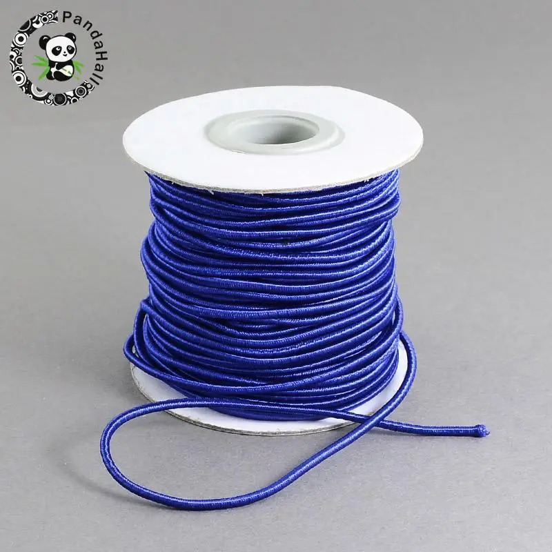 2 мм круглый эластичный Cord Jewelry findings для браслет серьги ожерелье, подходят для изготовления ювелирных изделий, сделай сам, черный/красный/синий/желтый - Цвет: MediumBlue 30m