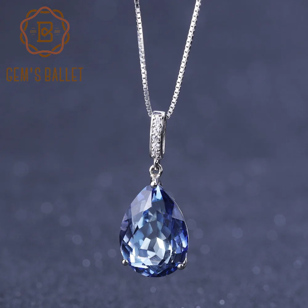 Женский балетный кулон gemb's 10.68Ct в виде капли воды из натурального синего