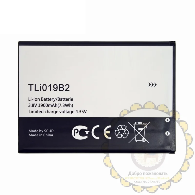 Новый TLi019B1 TLi019B2 1900 мАч 3 8 в аккумулятор для Alcatel One Touch Pop C7 OT 7041 / 7041D двойная